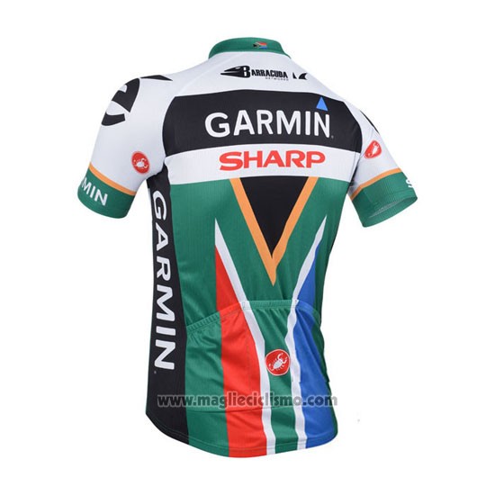 2013 Abbigliamento Ciclismo Garmin Sharp Campione Sudafrica Manica Corta e Salopette